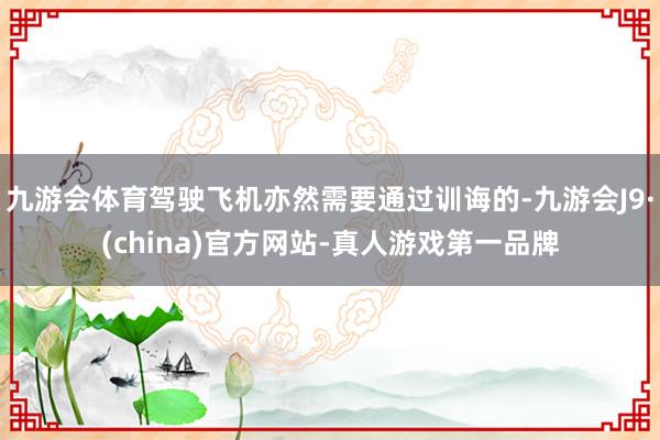 九游会体育驾驶飞机亦然需要通过训诲的-九游会J9·(china)官方网站-真人游戏第一品牌