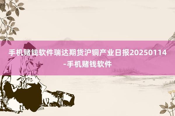 手机赌钱软件瑞达期货沪铜产业日报20250114-手机赌钱软件